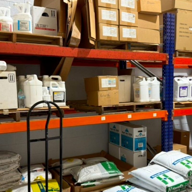 Shelves stocked with Plant Pharmacy products at the Hialeah store